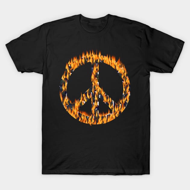 World Peace Sign Vibrant Art Graffiti Activist T-Shirt by PlanetMonkey